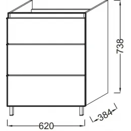 Модуль с раковиной Odeon Up 65 см, серый дуб, левосторонняя, подвесной монтаж E4758G-00+EB991G-E71 Jacob Delafon
