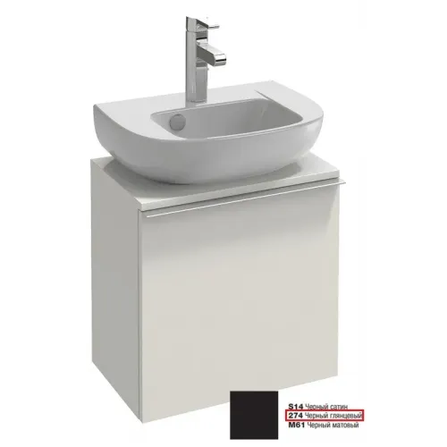 Модуль под раковину Odeon Up 45,2х28х45 см, шарниры справа, 1 полка, черный глянцевый EB999D-274 Jacob Delafon