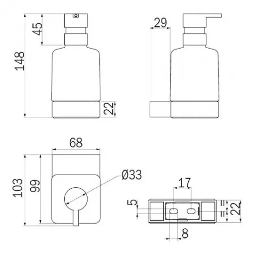 Дозатор для мыла INDA INDISSIMA A88120CR21