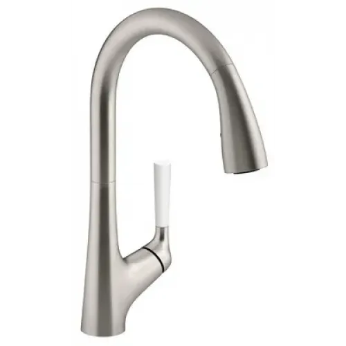 Сенсорный смеситель для кухни Malleco матовая сталь, питание от батареек, стальной цвет E77748-VS Jacob Delafon