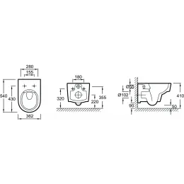 Комплект унитаза с инсталляцией Odeon Rive Gauche клавиша хром, с микролифтом, безободковый, быстросъемное, с кнопкой E29025-NF-43 Jacob Delafon
