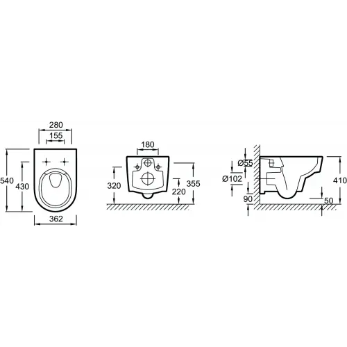 Комплект унитаза с инсталляцией Odeon Rive Gauche клавиша хром, с микролифтом, безободковый, быстросъемное, с кнопкой E29025-NF-43 Jacob Delafon