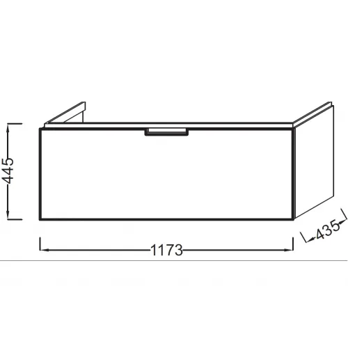 Модуль под раковину Reve 117,3х43,5х44,5 см, серый антрацит блестящий, 1 выдвижной ящик EB1133-442 Jacob Delafon
