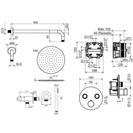 Комплект для душа Plumberia Selection PS BOX KITPSB02CRKING