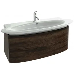 Модуль с раковиной Presqu'ile 130 см, два ящика, плавное закрытие, овальная раковина со столешницей,тёмный дуб, подвесной монтаж E4435-00+EB1105-V13 Jacob Delafon