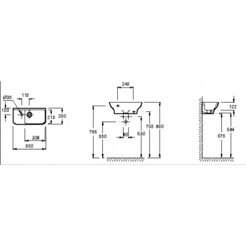 Подвесная раковина Struktura 50х26х12,2 см, санфарфор EGJ112-00 Jacob Delafon