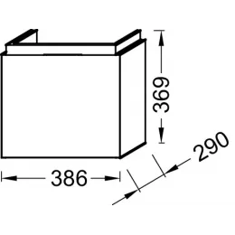 Модуль под раковину Rythmik 38,6х29х36,9 см, 1 дверца, серый антрацит глянцевый EB1036-442 Jacob Delafon