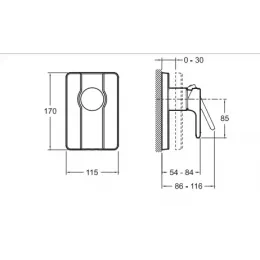 Лицевая часть встраиваемого смесителя Singulier 1 функция E98708-CP Jacob Delafon