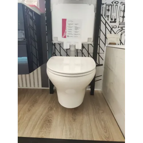 Подвесной унитаз Nouvelle Vague 39х54 см, с м/л, быстросъемное, выставочный образец, безободковый, с сиденьем EDJ102-00+E20069-00/У Jacob Delafon