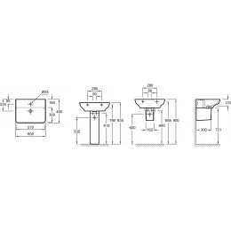 Подвесная раковина Struktura 60х48х13,3 см, 1 отв. под смеситель, с переливом, санфарфор EGD011-00 Jacob Delafon