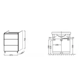 Модуль под раковину Odeon Up 57х48,5х74 см, белый блестящий EB990-N18 Jacob Delafon