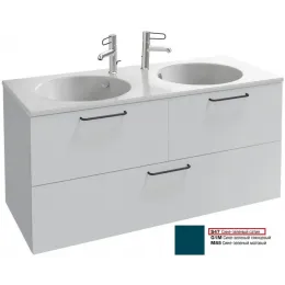 Модуль под раковину Odeon Rive Gauche 120х50,8х56,8 см, 3 ящика, сине-зеленый сатин, ручки - черный EB2545-R9-S47 Jacob Delafon