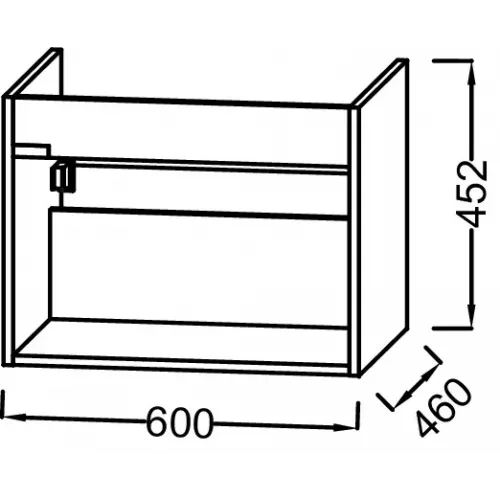 Модуль под раковину Vox 60х46х45,2 см, белый блестящий EB2033-N18 Jacob Delafon