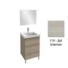 Комплект мебели для ванной Odeon Up 60 см, дуб шампань, подвесной монтаж E4778-00+EB1080-NF+EB990-E19 Jacob Delafon