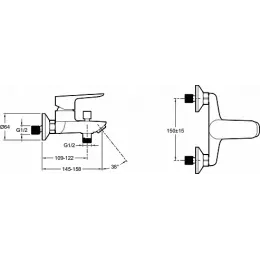 Комплект смесителей Oscar матовый, лейка 3 режима, чёрный цвет, для раковины, для ванны и душа, душевой гарнитур E29847RU-BL Jacob Delafon