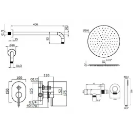 Комплект для душа Plumberia Selection IXO KITXO15BOKING