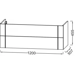 Комплект мебели для ванной Nouvelle Vague 121 см, фактурный дуб, с функцией "анти-пар", подвесной монтаж, с подсветкой EB1418-NF+EXAP112-Z-00+EB3035-E73 Jacob Delafon