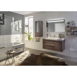 Шкаф Odeon Up 35х34х96 см, дуб шампань, зеркальная дверца, 1 ящик, 2 полочки, шарниры справа, правый EB893D-E19 Jacob Delafon