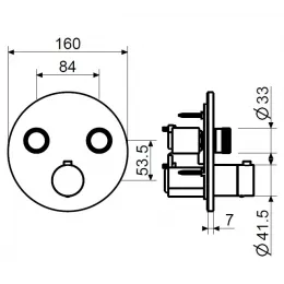 Внешняя часть встраиваемого смесителя для душа Plumberia Selection PSB1902NO