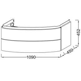 Модуль с раковиной Presqu'ile 130 см, два ящика, плавное закрытие, овальная раковина со столешницей, серый титан, подвесной монтаж E4435-00+EB1105-N21 Jacob Delafon