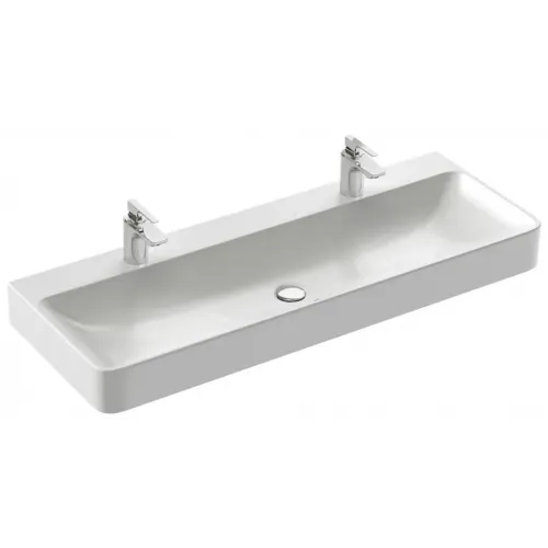 Накладная раковина Vox 120х45х13,5 см, слева и справа, отверстие перелива в передней части, с заглушкой перелива, санфарфор, с отв. под смеситель EVA122-00 Jacob Delafon