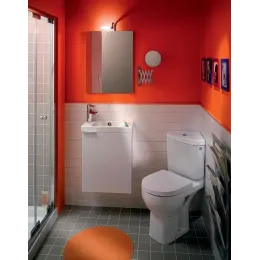 Унитаз-компакт Odeon Up 43х75 см, нижняя подводка, горизонтальный выпуск, угловой, без сиденья 18557K-00+E4741-00 Jacob Delafon