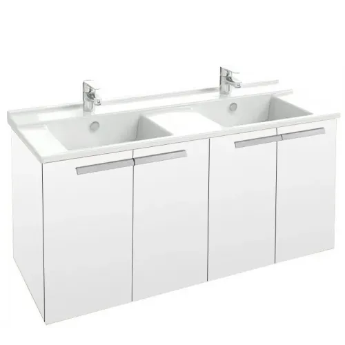 Модуль с раковиной Struktura 120 см, 2 ящика, плавное закрытие, встроенные ручки, двойная рковина-столешница, белая, подвесной монтаж EXF112-00+EB1283-N18 Jacob Delafon