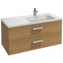 Модуль с раковиной Vox 100 см, ореховое дерево, правый, изогнутые ручки, подвесной монтаж EXAD112-Z-00+EB2076-R1-E16 Jacob Delafon