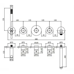 Внешняя часть смесителя для душа Paffoni Modular box MDE001CR