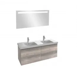 Комплект мебели для ванной Odeon Up 137 см, цвет квебекский дуб, подвесной монтаж, с подсветкой EB1420-NF+E4779-00+EB997-E10 Jacob Delafon