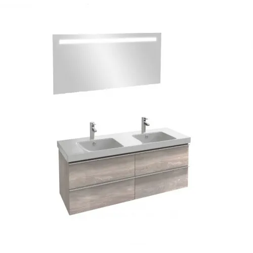 Комплект мебели для ванной Odeon Up 137 см, цвет квебекский дуб, подвесной монтаж, с подсветкой EB1420-NF+E4779-00+EB997-E10 Jacob Delafon