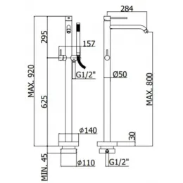 Смеситель для ванны с душем Paffoni Light LIG032BO