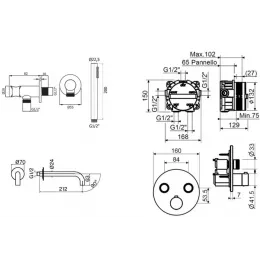 Комплект для ванны Plumberia Selection PS BOX KITPSB02CR60
