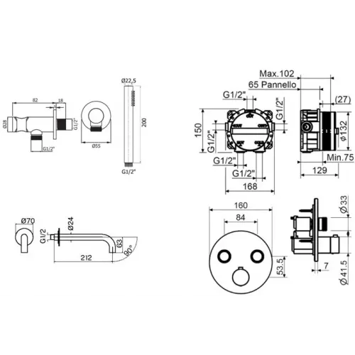 Комплект для ванны Plumberia Selection PS BOX KITPSB02CR60