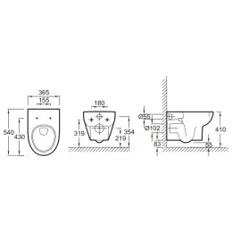 Комплект с инсталляцией Odeon Up безободковый, с микролифтом E4570-00+8409K-00+E29025-NF+E29027-CP Jacob Delafon