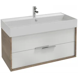 Модуль под раковину Vivienne 99,9х45,2х45,2 см, фасад белый, корпус дуб табак EB1508-E52-N18 Jacob Delafon