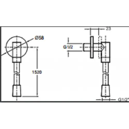 Шланговое подключение коленное соединение с гибким душевым шлангом E10683-CP Jacob Delafon