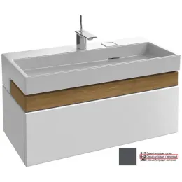 Модуль под раковину Terrace 100х48х38 см, серый антрацит блестящий, верхний ящик из цельного дерева, система push-to-open EB1187-442 Jacob Delafon