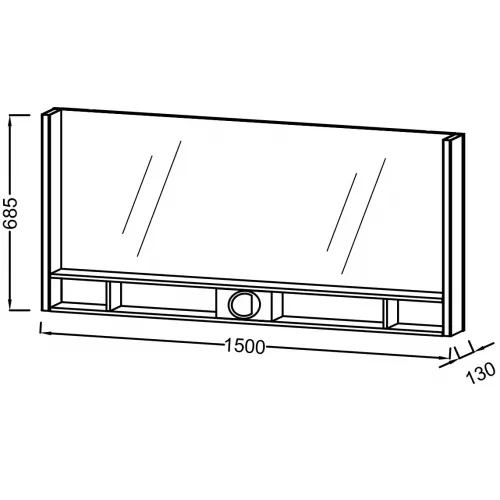 Зеркало Terrace 150х68,5 см, ледяной коричневый глянцевый, с подсветкой EB1739RU-N23 Jacob Delafon