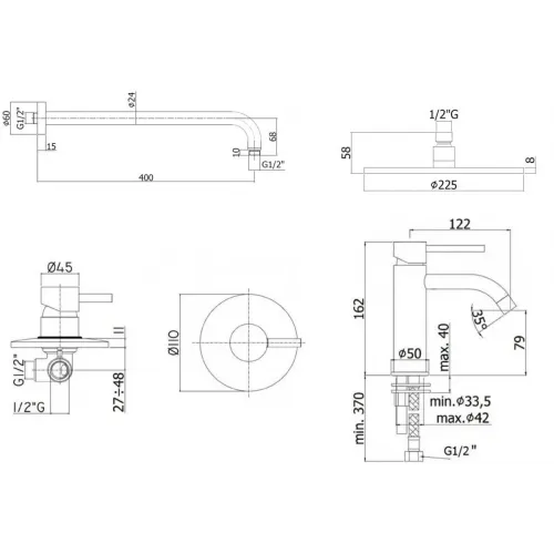 Комплект смесителей PAFFONI Light KITLIG011CR071