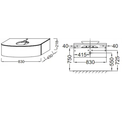 Модуль под раковину Presqu'ile 83х45х22 см, палисандр шпон, 1 выдвижной ящик EB1106-V13 Jacob Delafon