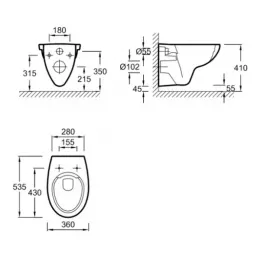Комплект унитаза с инсталляцией Patio с белой клавишей, с микролифтом, безободковый, с кнопкой E5504-NF-M30 Jacob Delafon