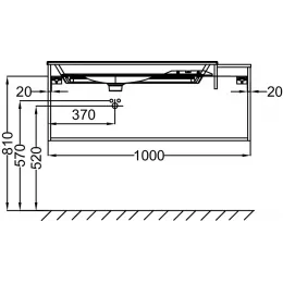 Модуль под раковину Nouvelle Vague 100х50,7х45,5 см, 2 ящика, 1 столешница, коричневая кожа EB3031-NR2 Jacob Delafon