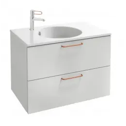 Модуль под раковину Odeon Rive Gauche 80х50,8х56,8 см, 2 ящика, медные ручки, белый сатин EB2522-R7-F30 Jacob Delafon