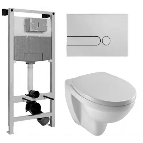 Комплект унитаза с инсталляцией Patio с микролифтом, с кнопкой E5504-NF-M4 Jacob Delafon