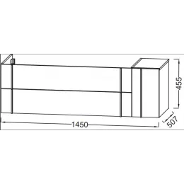Модуль с раковиной Nouvelle Vague 145 см, белый блестящий, подвесной монтаж EXAP112-Z-00+EB3038-N18 Jacob Delafon
