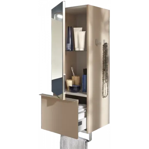 Шкаф Odeon Up 35х34х96 см, белый блестящий, зеркальная дверца, 1 ящик, правый EB893D-N18 Jacob Delafon