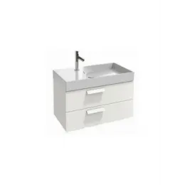 Модуль с раковиной Rythmik 79,5 см, 2 ящика, плавное закрытие, подвесной, плавное закрытие, встроенные ручки, белый лак, подвесной монтаж EXP112-Z-00+EB1302-G1C Jacob Delafon
