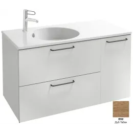 Модуль под раковину Odeon Rive Gauche 100х50,8х56,8 см, 2 ящика + 1 дверца, дуб табак, ручки - черный EB2544-R9-E52 Jacob Delafon