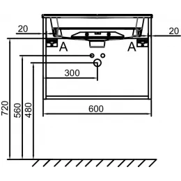 Модуль под раковину Odeon Rive Gauche 60х50,8х45,2 см, 1 ящик, дуб табак, ручки медь EB2510-R7-E52 Jacob Delafon
